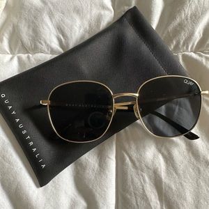 Quay Jezabell Sunglasses w/ Gold Frame and Smoke Lenses